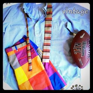Entire Outfit! Vintage Shorts, Button-Up + Tie!